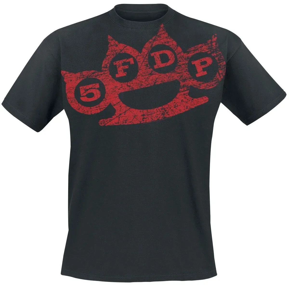 Vintage Five Finger Death Punch Red Brass Knuckle T-Shirt im Old-School-Metal-Stil – Detail 2