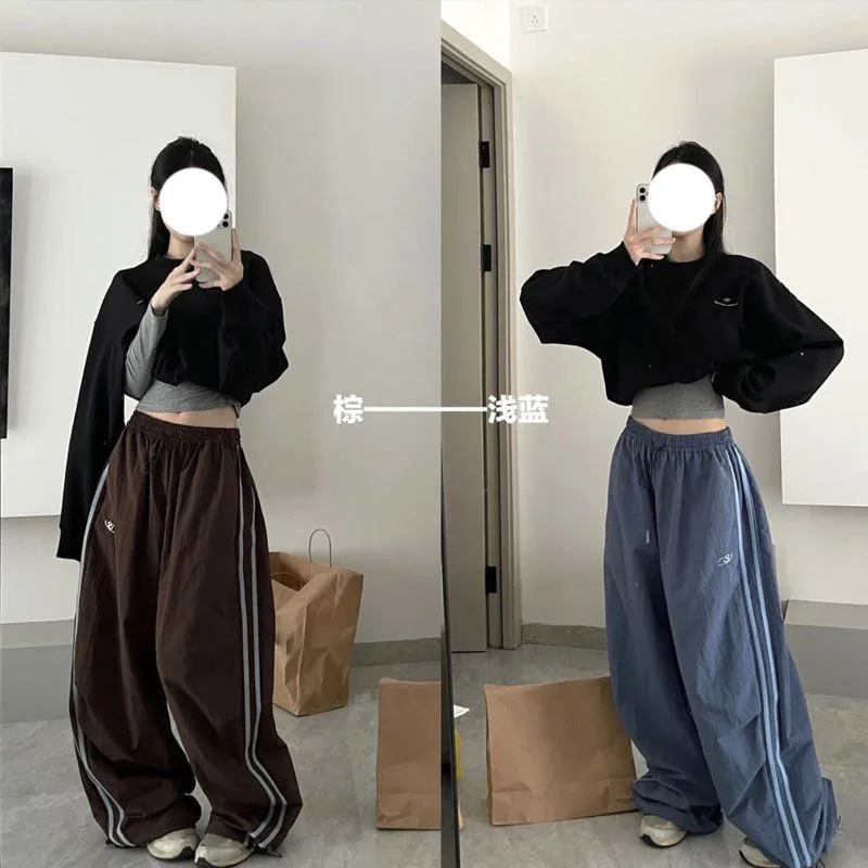 European and American 2026 Spring New Style Personalized Trendy Two Side Drawstring Casual Elastic Waist Multi Color Pants