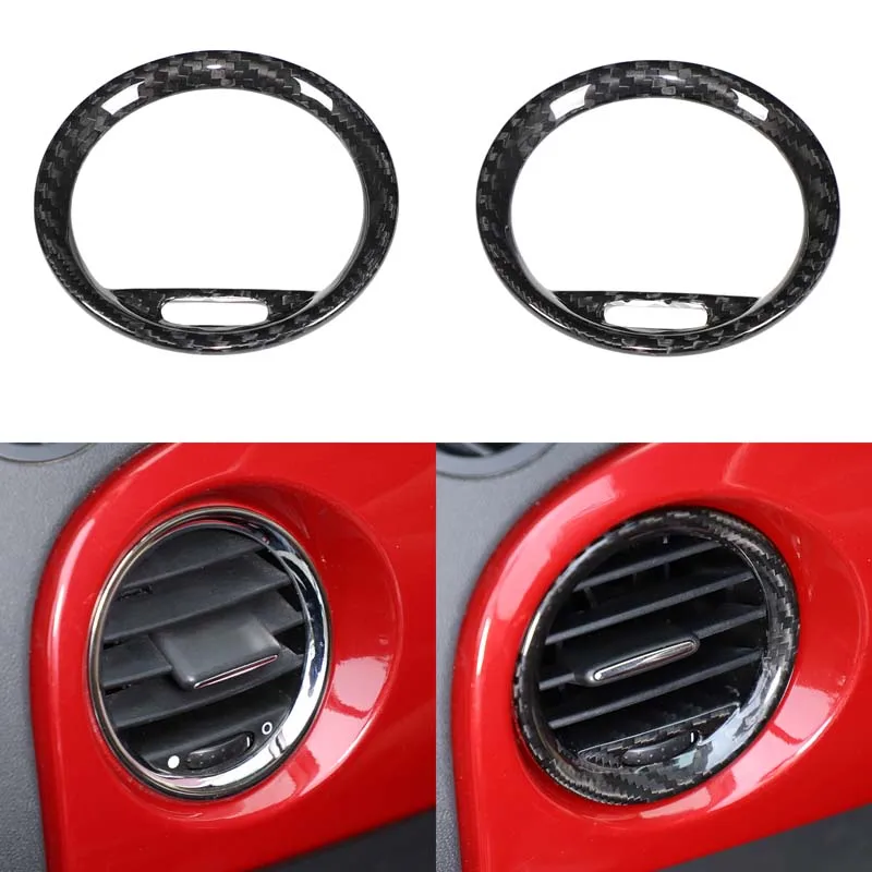 

For 2008-2015 Fiat 500/Abbas Automotive Center Control Side Air Outlet Decorative Frame True Carbon Fiber Car Accessories