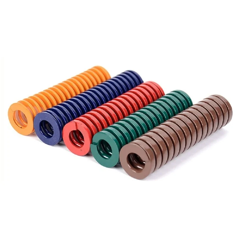 Creamily 2PCS Spiral Stamping Compression Mould Die Spring Alloy Steel Springs OD6mm ID3mm L15-100mm Yellow/Blue/Red/Green/Brown