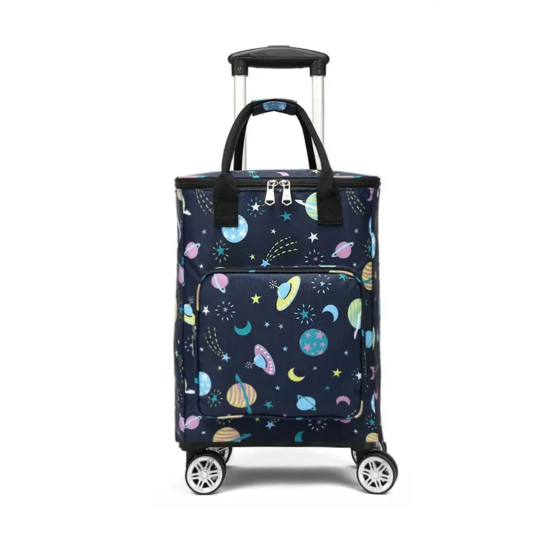 Large-capacity Grocery Shopping Cart Household Trolley Shopping Trolley Universal Wheel Folding Portable Shopping Bag