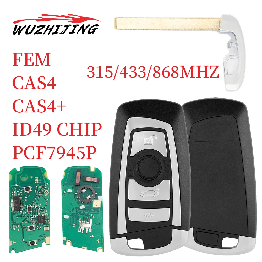 

WZJ 315/433/868Mhz Smart Remote Key KeylessGo For BMW 3 5 7 Series 2009-2016 CAS4 F System Fob KR55WK49863 pcf7945