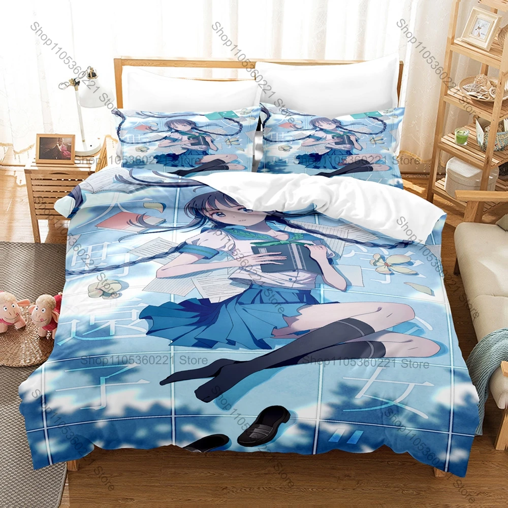 Cool Bungaku Shoujo Konoha Inoue Toko Amano Duvet Cover Set 1 Duvet Cover + 2 Pillowcases Sweet Literary Anime Bed Linens Gift