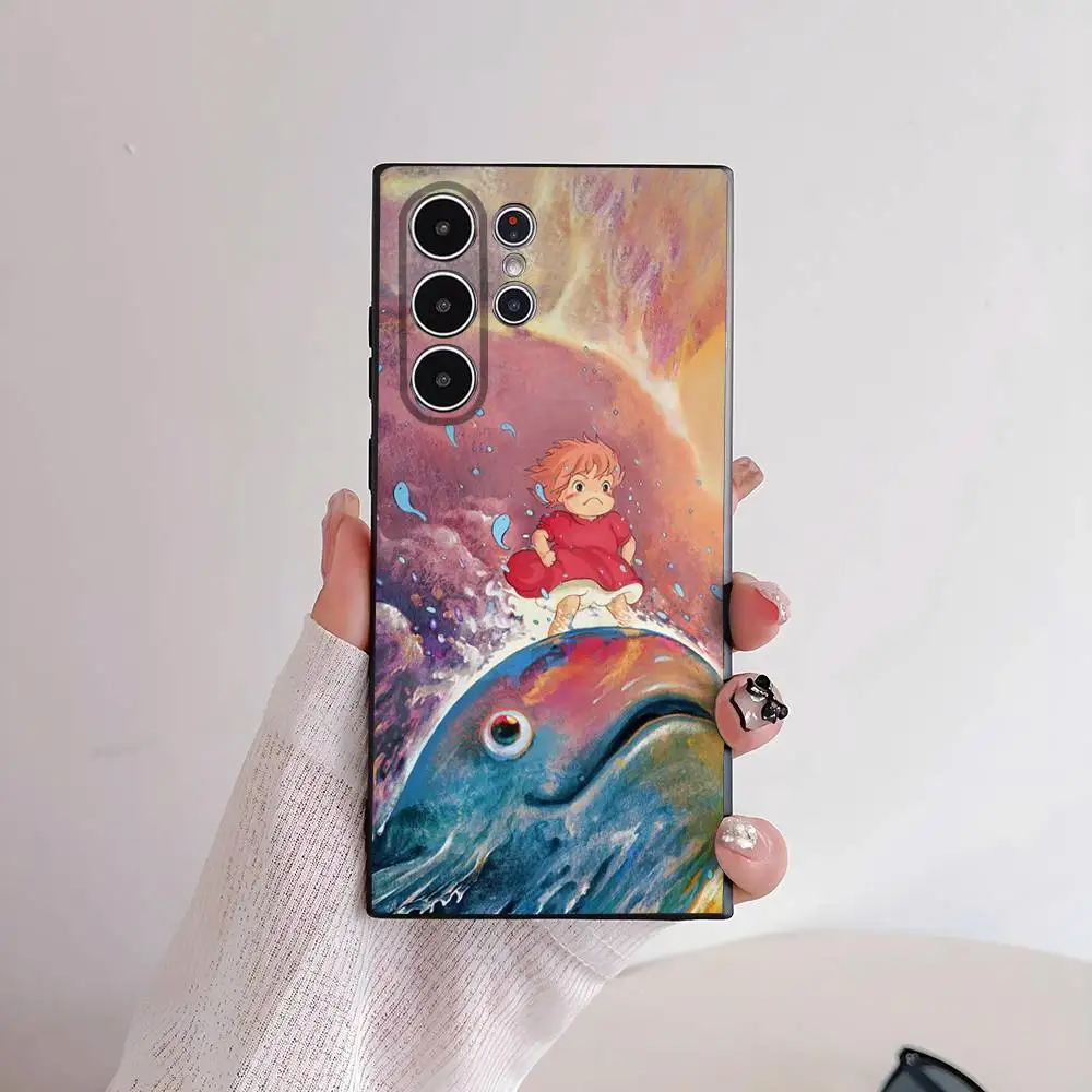 A-P-P-PonyoS على C-CliffS أنيمي جراب هاتف للهاتف S سلسلة s21 s22 s23 s24 s25 FE Plus Ultra TPU لينة إلى جراب صديق للبشرة