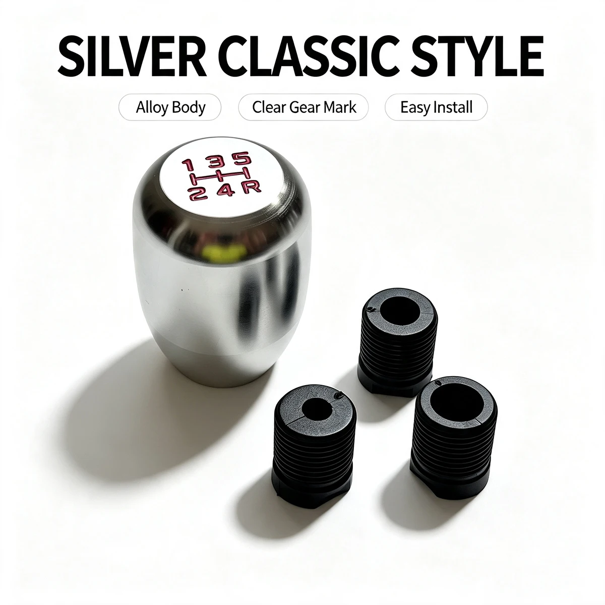 Rainbow Anodized Aluminum Shift Knob - Universal 5/6 Speed Manual Gear Lever with Adapters, Non-Slip Ergonomic Comfort Grip