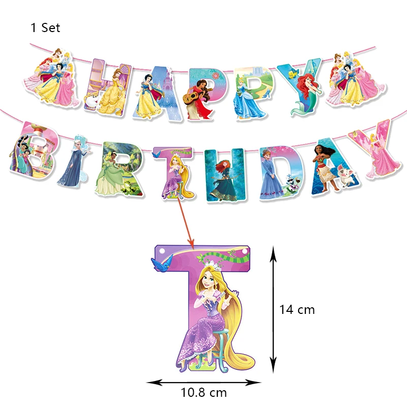 Potdemiel Prinsessen Verjaardagsfeestje Decoratie Aluminiumfolie Ballon Voor Evenementenbenodigdheden Wegwerp Servies Banner Achtergrond Cadeau