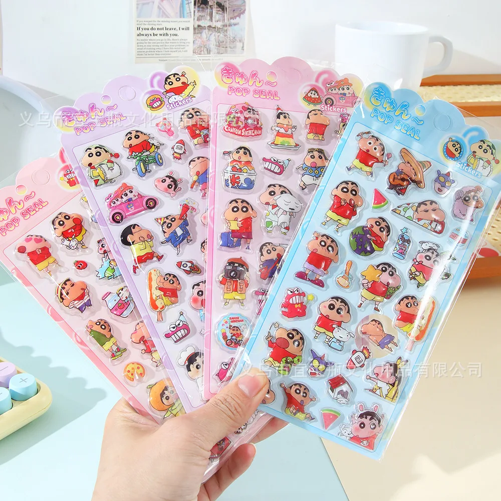 

10/40pcs Cartoon 3D Crayon Shin-chan Bouncy Butt Stickers Cute Anime Puffy Decoration Hand Account Notebook Phone Case Scrapbook