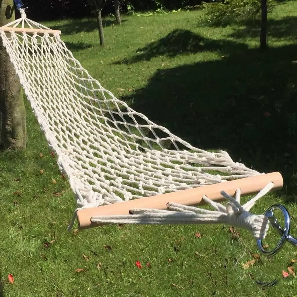 1Pcs Anti-turnover Cotton Mesh Hammock Outdoor Camping Mesh Hammock Short Stick Leisure Mesh Pocket Hammock