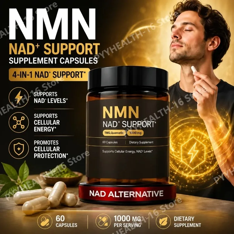 High Potency NMN Capsules 1000mg with TMG Quercetin Resveratrol, NAD+ Support for Daily Energy & Cellular Health, 60 Servings