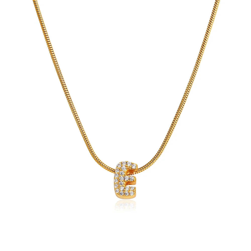 Modische Kleine CZ Zirkon Initial Alphabet Anhänger Halskette Vergoldeter Edelstahl A-Z Buchstaben Halsketten Geburtstagsgeschenke Schmuck – Detail 12