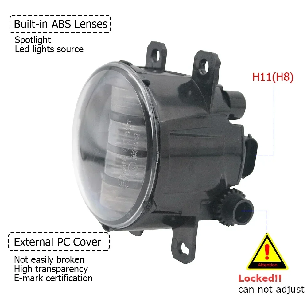 Lampu kabut rakitan Led PTF, lampu berkendara kabut untuk Citroen C4 II B7 Typ N 2010 2011 2012 2013 2014 2015 2016 2017 2018 ditingkatkan