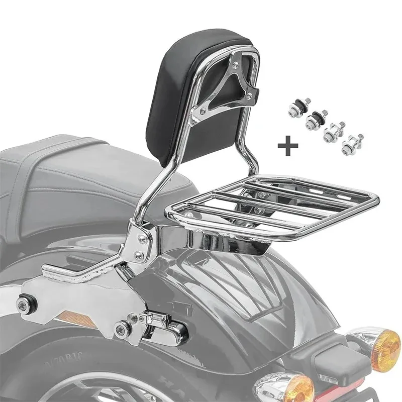 Durable FORHarley Softail Seat Cargo Rack FLDE FLHC FLHCS FLSL FXBB Steel Construction Black/Chrome