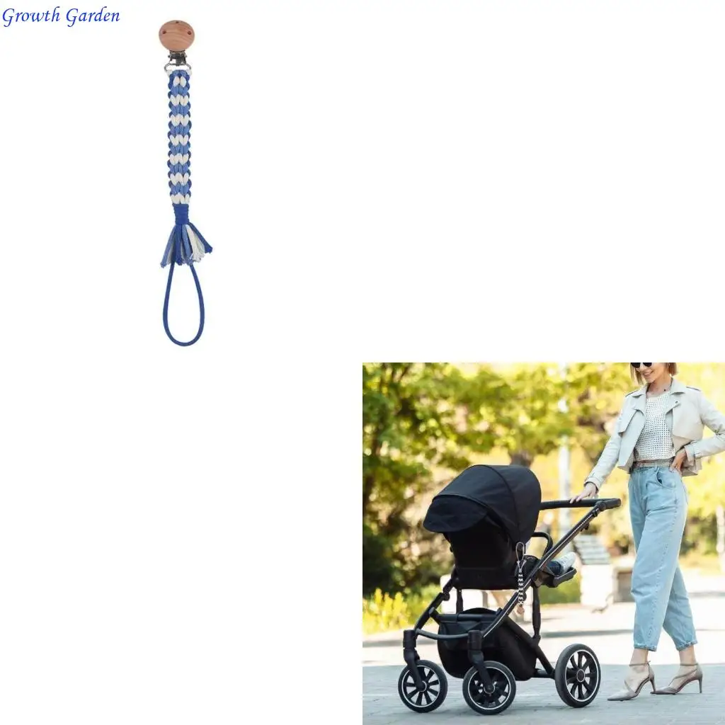 

Hand Woven Teething Toy Strap Fall Prevention Toddler Pacifier Holder Clip Chain E65D