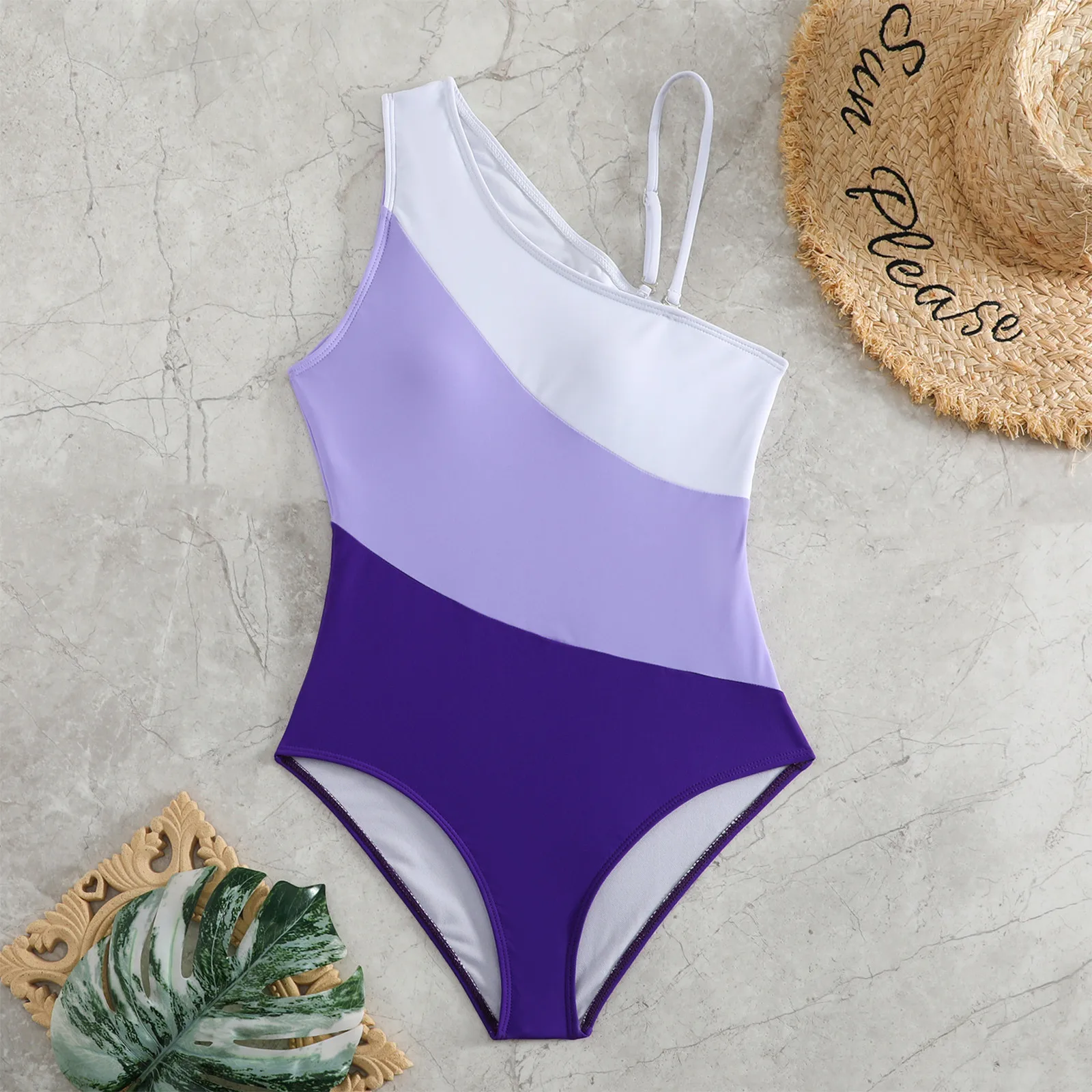 New Spliced One Piece Swimsuit Women Sexy Off Shoulder Swimwear Beachwear Fashion Bathing Suit Swimming Suits Female Bikini