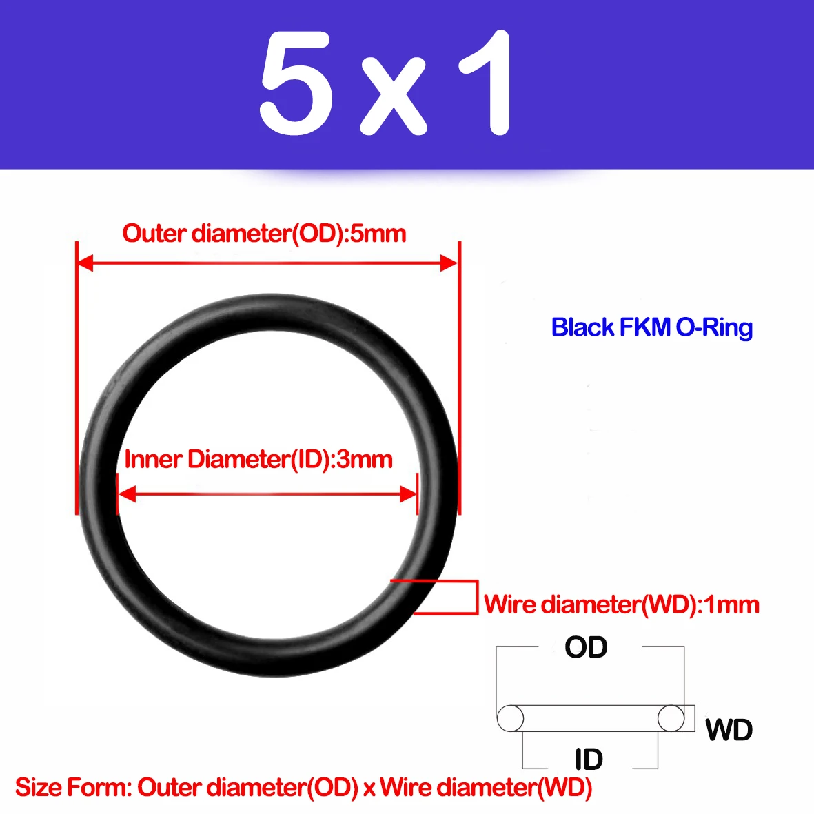 WD CS 1/1,2/1,5 mm, NBR O-Ring-Dichtung, Nitrilkautschuk-Unterlegscheiben für die Reparatur von Auto- und Fahrzeugen, professionelle Sanitärluft-ODxCS – Detail 1