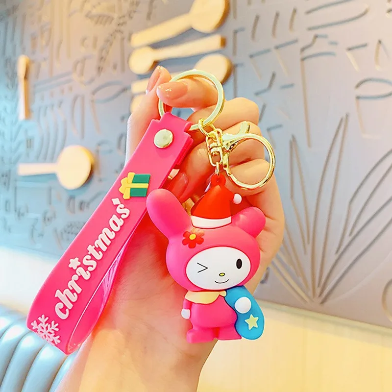 Anime cartoon Sanrio Moon serie portachiavi ciondolo carino bambola 3D studente zainetto ciondolo portachiavi coppia portachiavi auto