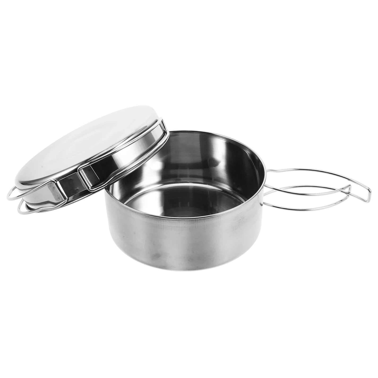 

Stainless Steel Set Lightweight Outdoor Camping Cookware For Backpacking Pots Mini Portable For Hiking Backpacking Picnic
