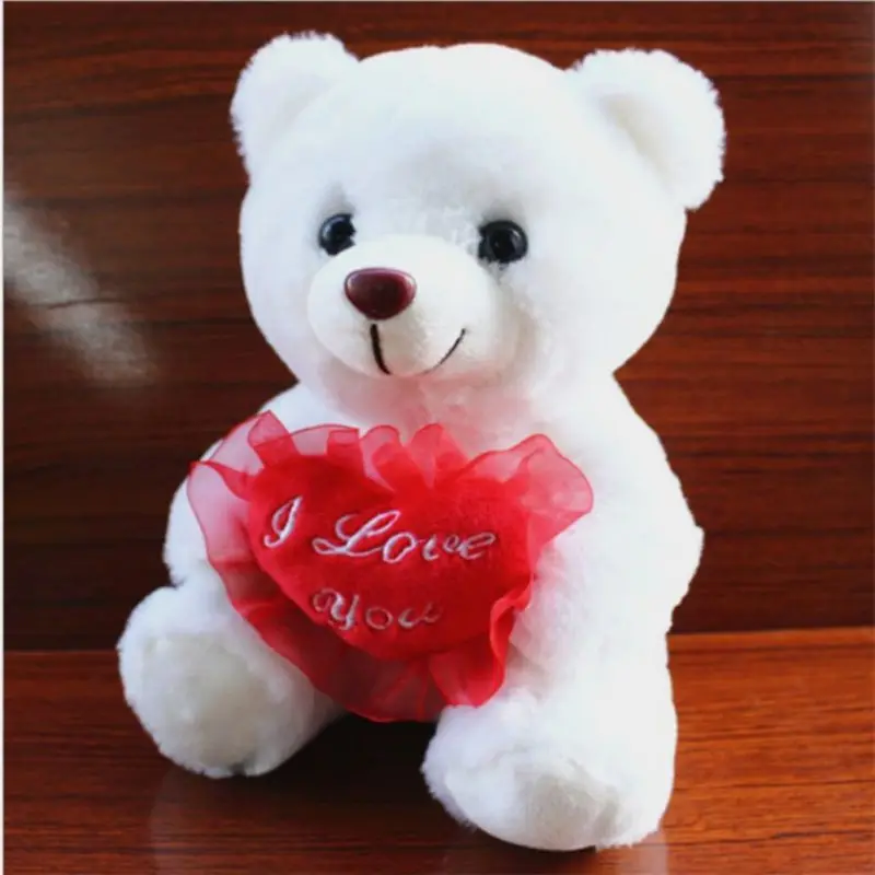 Colorful Luminous Plush Teddy Bear Stuffed Toys Creative Light Up LED Cute Glowing Bear Toy Christmas Gifts for Children 22CM