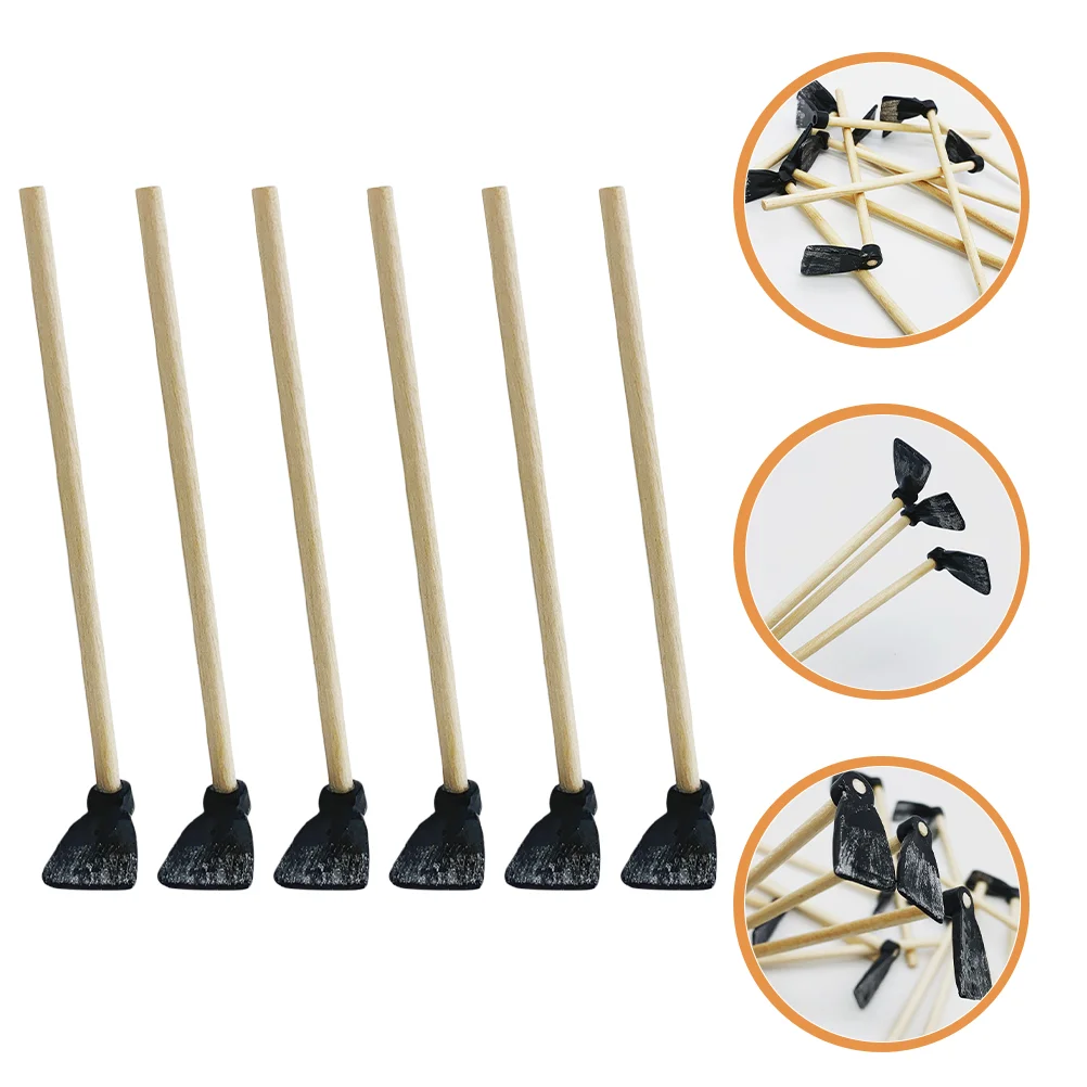 

6 Pcs Mini Hoe Hand Garden Tool Toys Miniature Farm Model Children’s Kids Farming Playset Accessories Pretend Role Tools