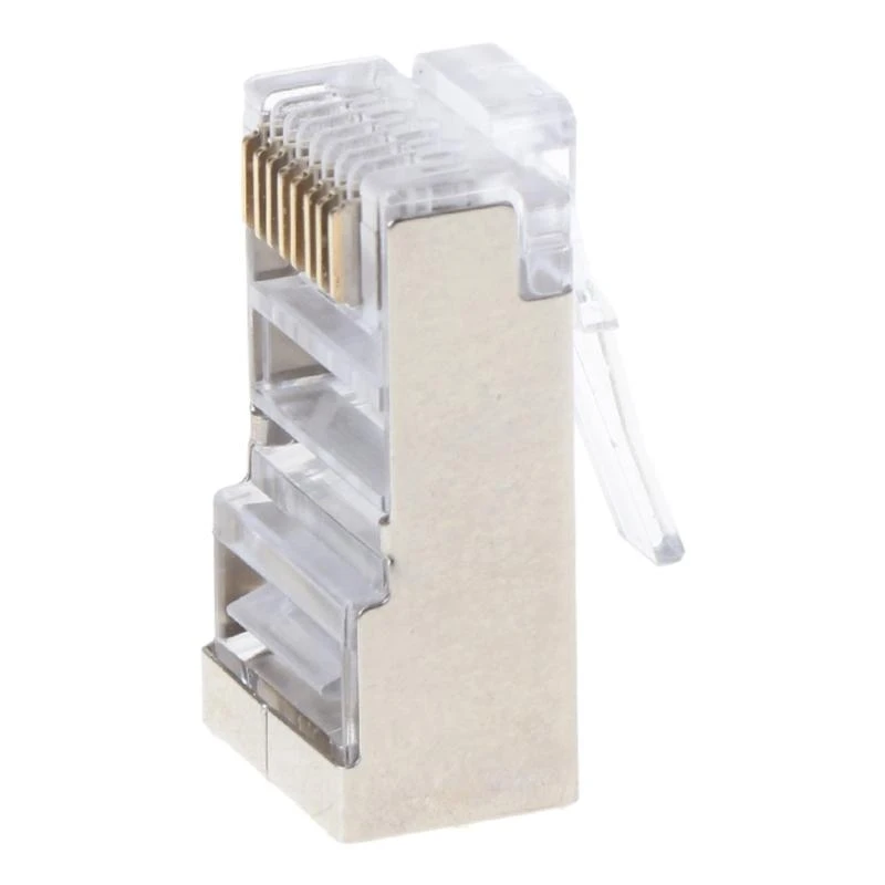A52B 10PCS CAT6 Type 8P8C Shielded Crystal Ethernet for Head Crimp Modular Plug Connector Socket