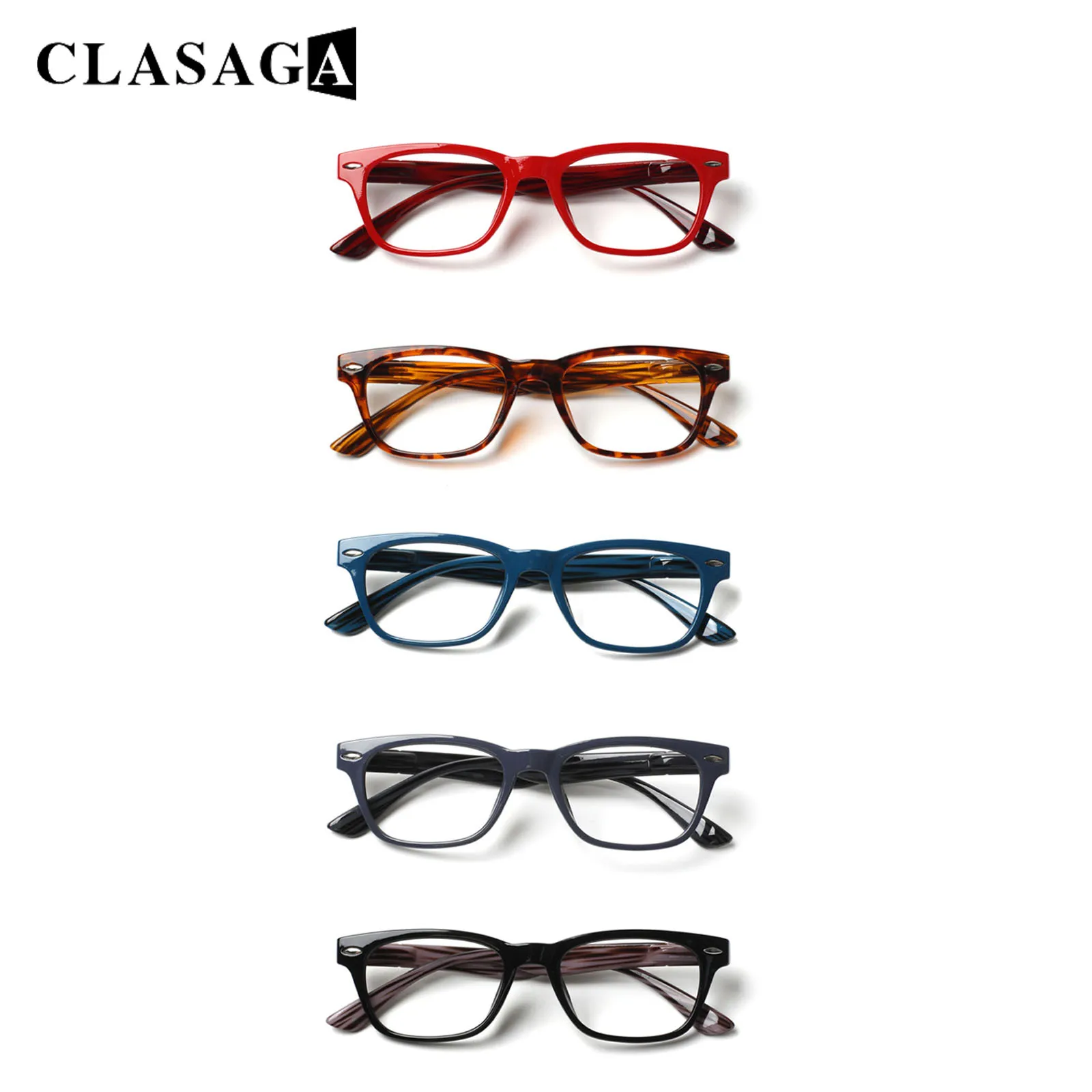 CLASAGA Reading Glasses Women Men HD Transparent Lenses Comfortable Optical Prescription Glasses