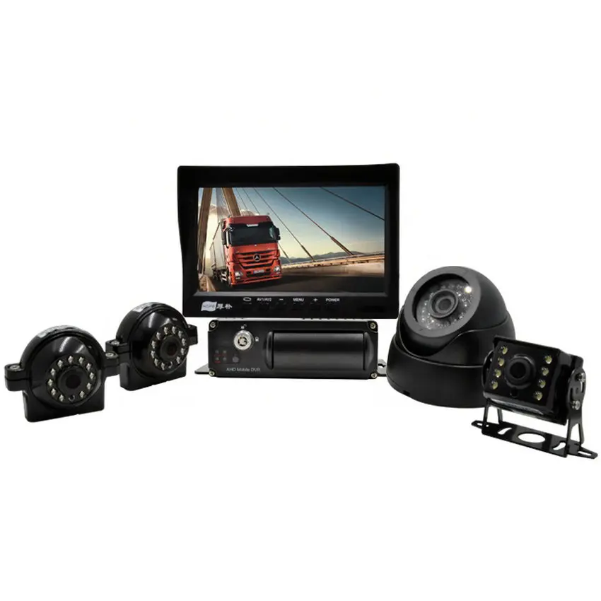 4 chanl 1080p car camera AHD dvr 360 degree 7 inch security  vehicle black box recorder system