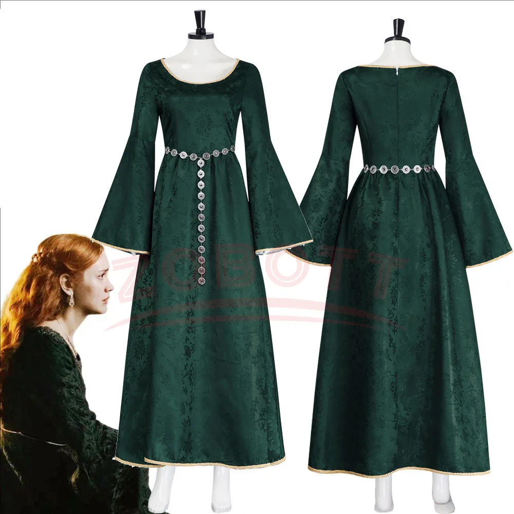 

Костюм Алисент Хайтоуэр для косплея из сериала «Дом Дракона», зеленое платье для женщин, карнавальный наряд, костюм на Хэллоуин