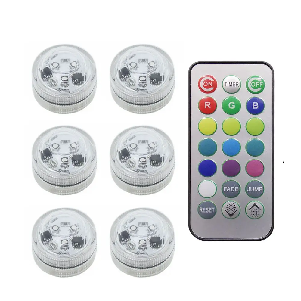 Underwater Waterproof Tea Light Wedding Aquarium Vase Decor Submersible LED Lights Night Lamp Party Decoration Pool Light
