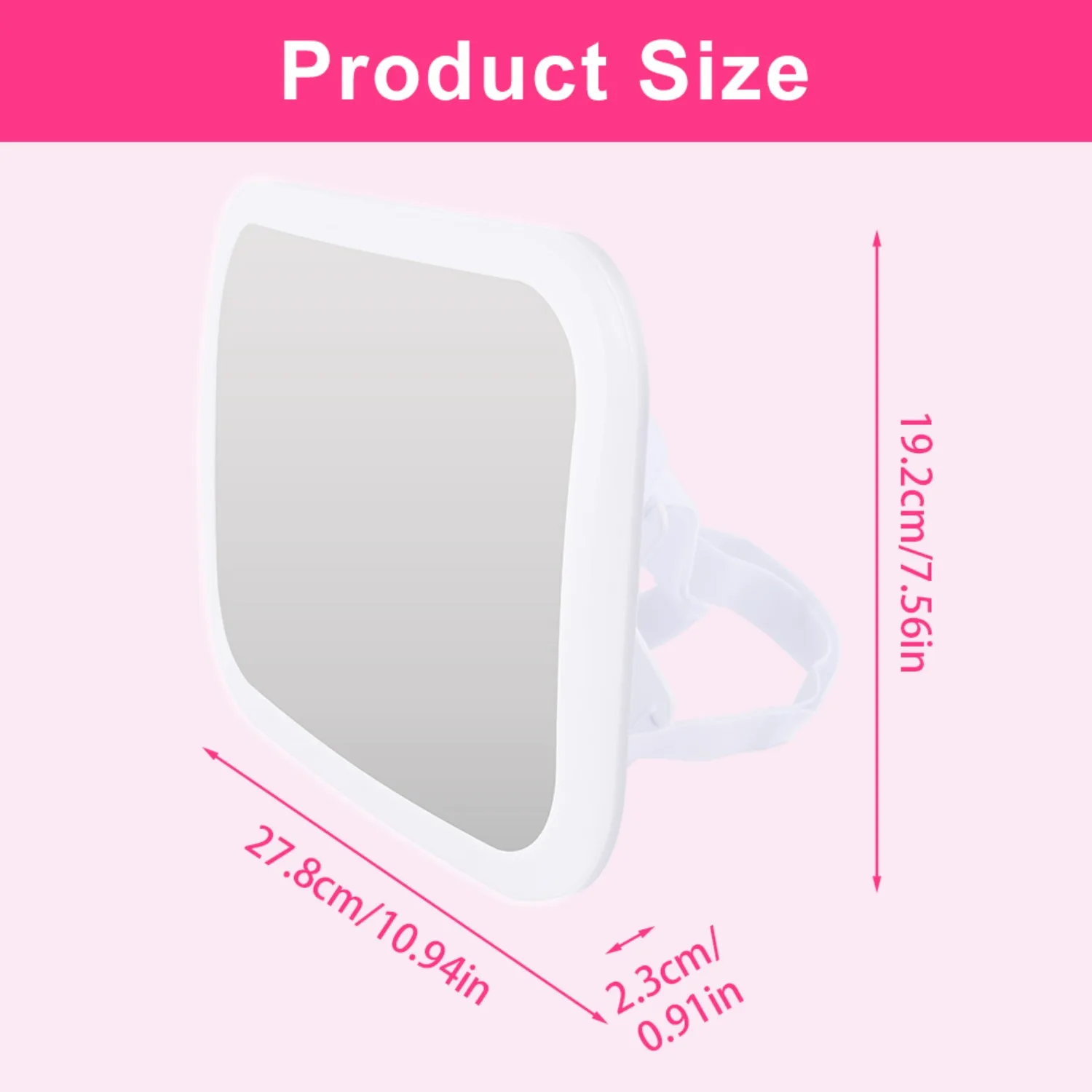 Voice Control Baby Mirror, Shatterproof Acrylic Mirror with 3 Colors & 4 Brightness, Plug-in Night Light for Crib, Hands-Free Nu