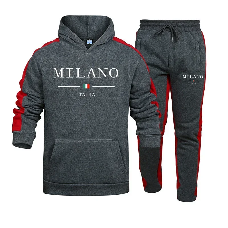 Hot Sales Men's Tracksuit 2 Pcs Sets Casual Hooded Sweatshirt Suit Daily Sports Jogging Clothes Autumn Winter Fitness Sportswear - view 4