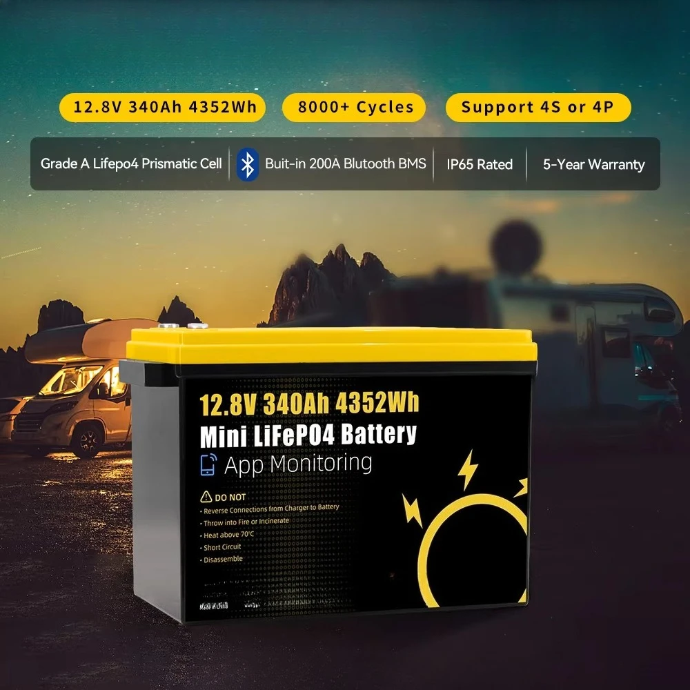 GoKWh Trademark Packaging 12V 340Ah Mini 280Ah 320Ah 100Ah 300Ah 200Ah 400Ah 600Ah IP65 Solar Energy Storage Lithium Ion Pack