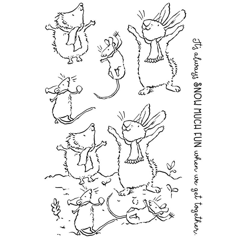 2021 New Animal Mouse Bunny Hedgehog Clear Stamps and Metal Cutting Dies For DIY Craft Making Paper Greeting Card Scrapbooking