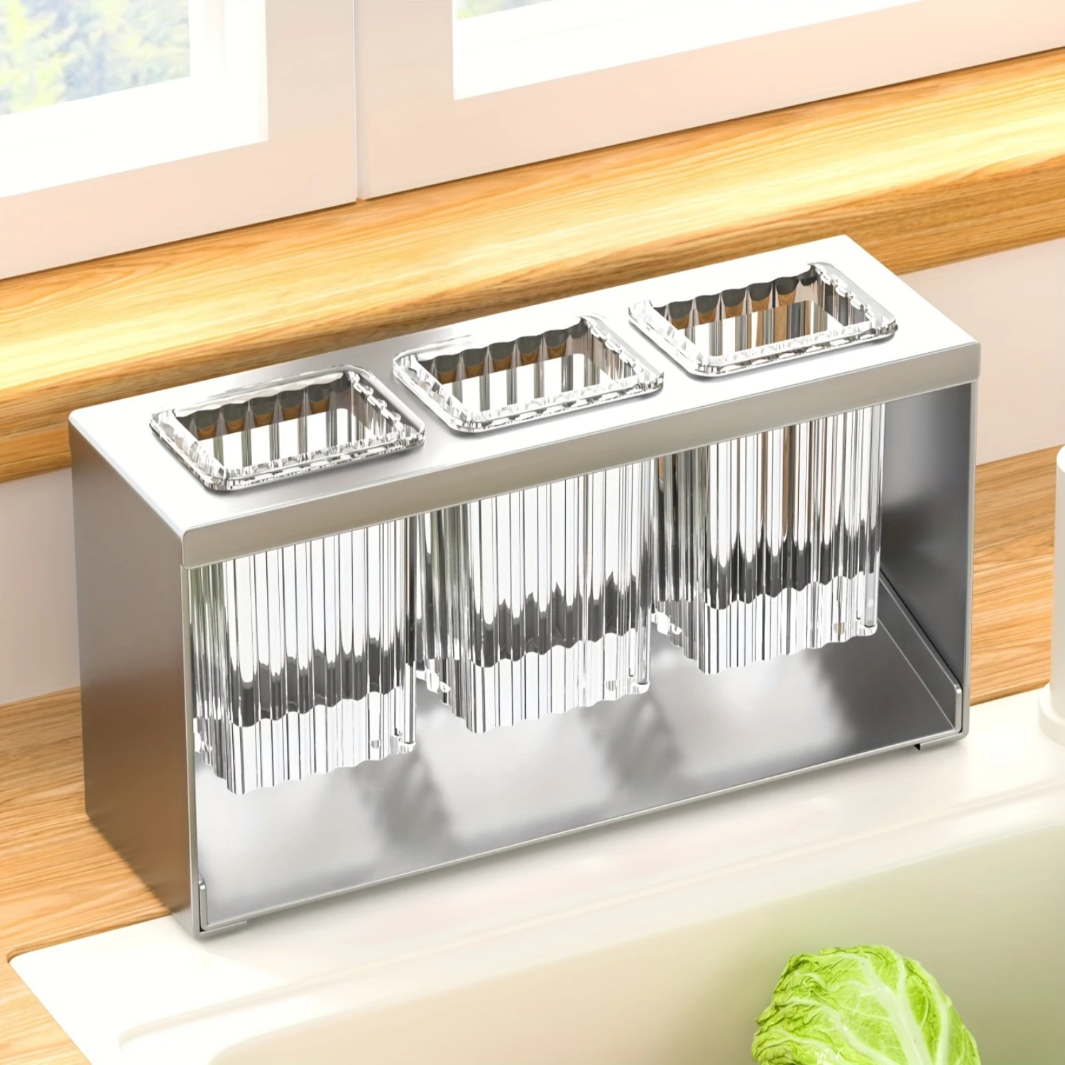 Multifunctional Drain Rack With Built-in Drainage Box, Chopstick Tube, Kitchen Tableware Rack, , Fork And Spoon Rack For Rest