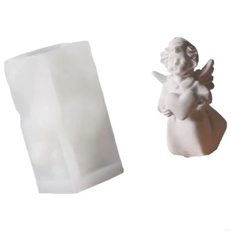 97BA الملاك الجناح سيليكون شمعة قوالب ل شمعة الصابون الشوكولاته الزفاف الديكور مجنح فتاة السيليكون قالب الخبز قوالب