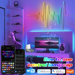 TUYA RGBIC lampa neonowa z WIFI Neon liny DIY światła DC12V synchronizacja muzyki kontrola aplikacji podświetlenie TV gry salon sypialnia dekoracja baru