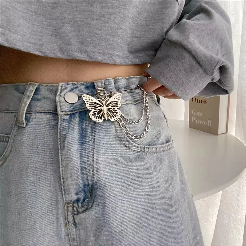 Butterfly Waist Cinching Chain Waist Belt Women's Decoration Hundred With Decorative Jeans Skirt Pant Waist