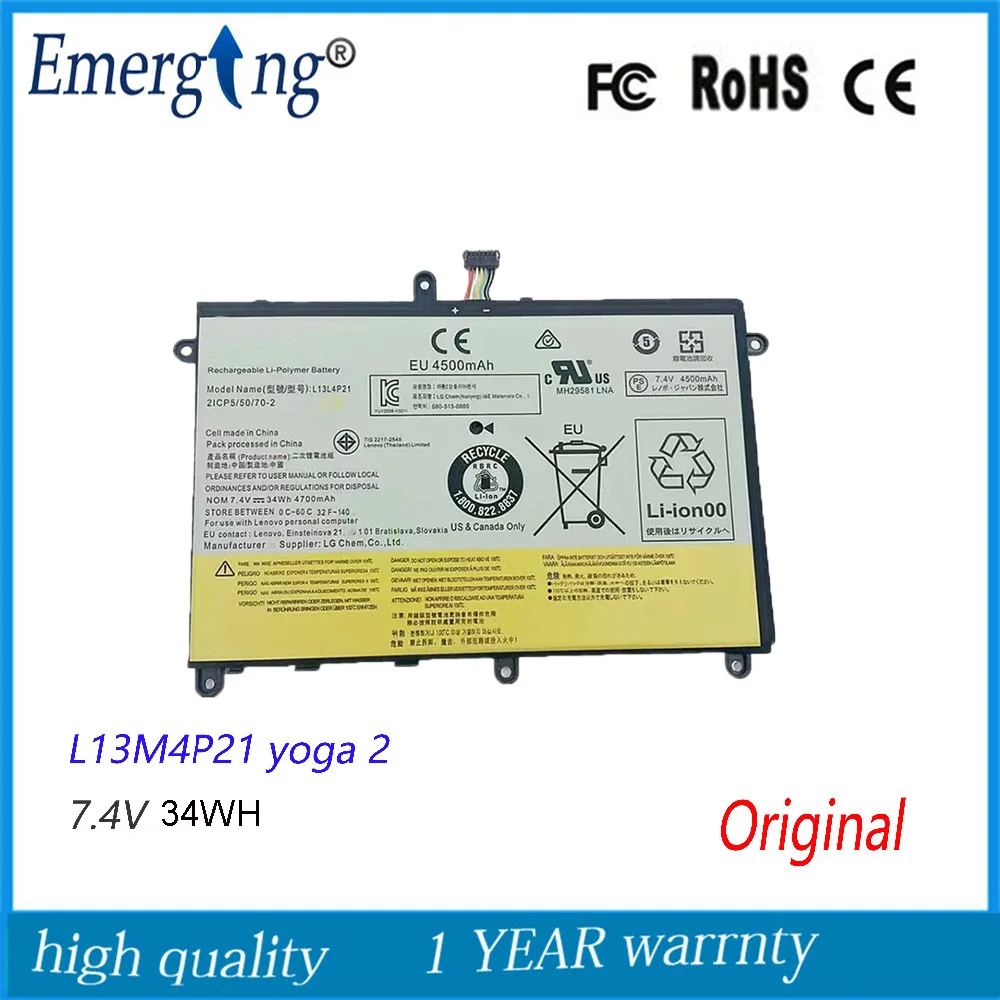 

7.4V 34Wh New Original Laptop Battery for Lenovo L13M4P21 Yoga 2 11 L13L4P21 2033 22332 20428