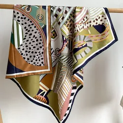 Foulard imprimé à 2 côtés, 18mm, 100% véritable, carré 90 cm, châle de la présidence, 16 types