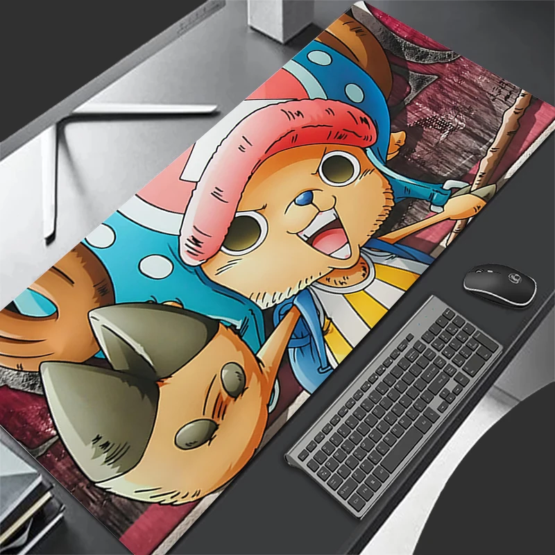 Mouse Pad Tony Tony kıyıcı desen kilitleme kenar MousePad büyük Mouse Pad bilgisayar oyun Keyboardpad kauçuk Mat tek parça