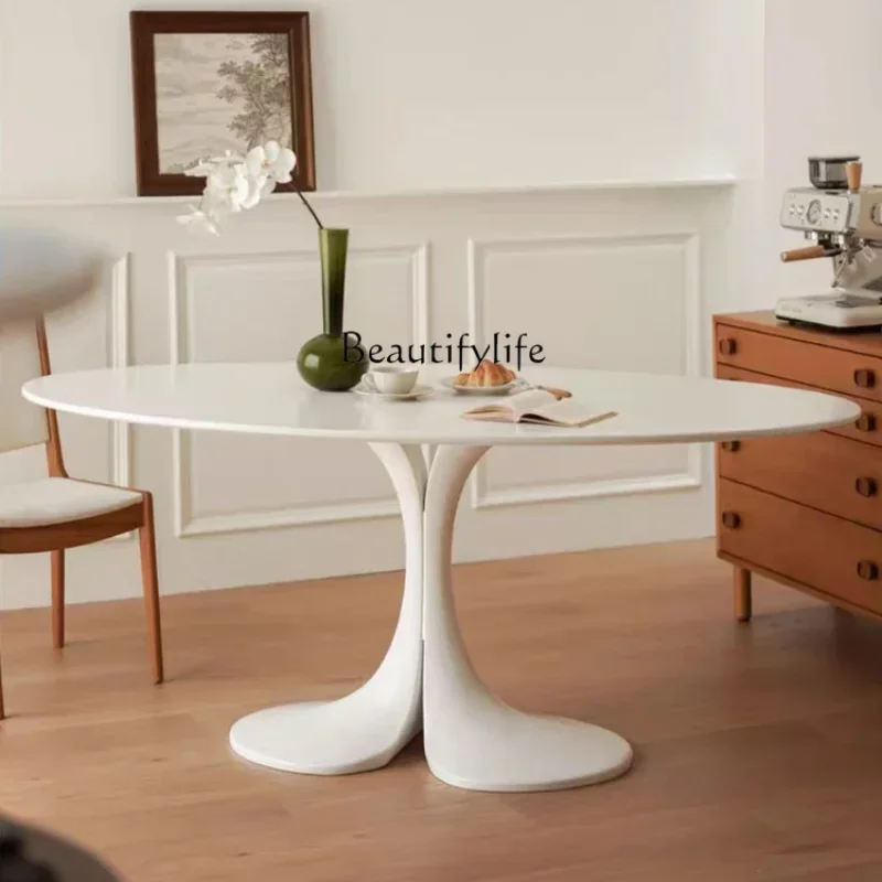 Natural Marble Mermaid Dolphin Dining Table Antique Oval Dining Table