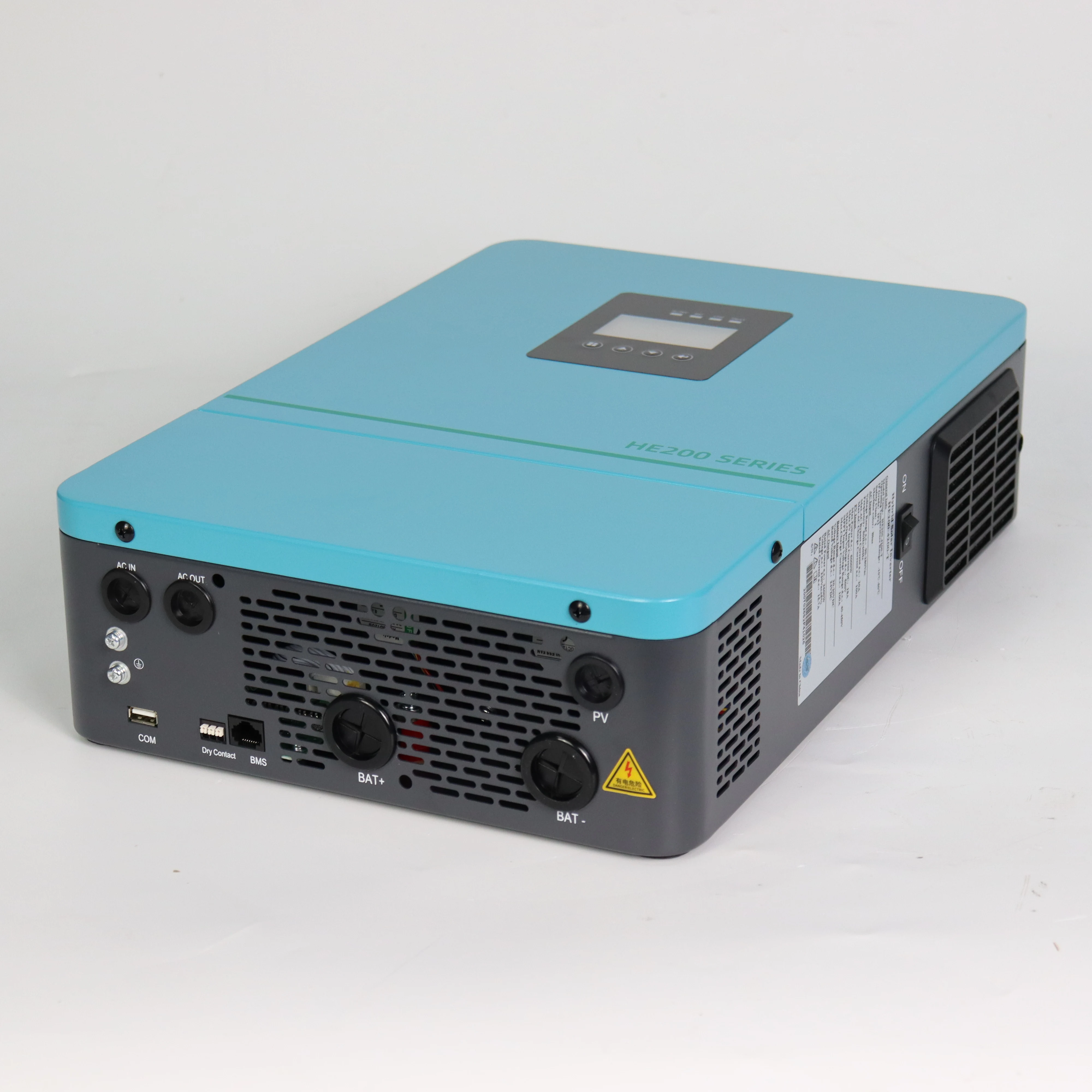 HE200 220V Hybrid Solar Inverter 3.6kW 24V On-Off Grid Dual Pure Sine Wave MPPT Inverter IP21 98% Efficiency LCD Display - view 5