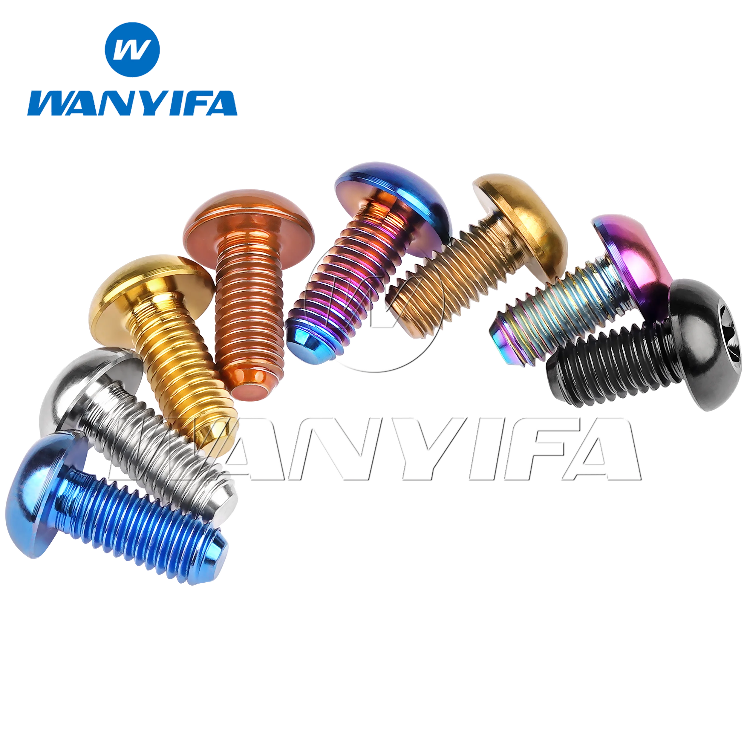 Wanyifa Titanium Bolt M5x10mm T25 Torx Head Ti Screws for Bike Disc Brake Rotors Mountain&Road Bike