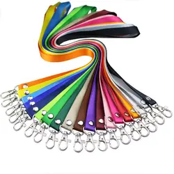 1Pcs Thicken Pure Color Lanyards for Keys ID Card Gym Mobile Phone Straps USB Badge Holder DIY Hang Rope Lariat Lanyard