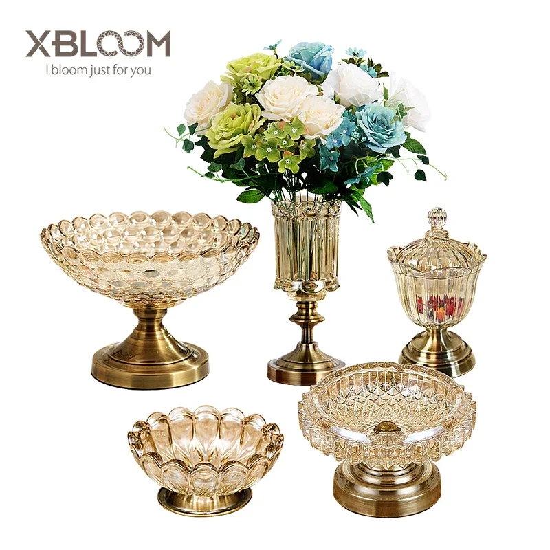 

5 шт., хрустальная тарелка с фруктами, красота, континентальная Европа, Америка, ваза, мягкая мебель для дома, аксессуары для украшения дома, hogar