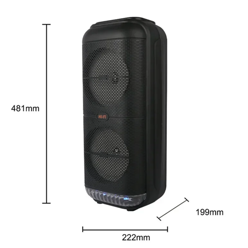 Speaker Bluetooth portabel, Speaker Bluetooth luar ruangan Super besar, klakson ganda, KTV, suara Bass nirkabel kolom, dengan MIK, daya puncak