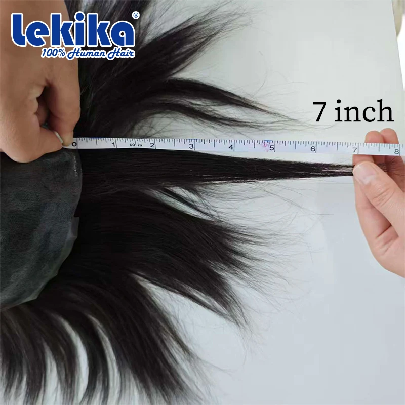 الترا لينة 0.06-0.08 مللي متر بولي PU معقود مزدوجة الشعر المستعار للرجال مريحة نسج على شكل شعر إنسان سهل الاستخدام خصلات الشعر المستعار الإنسان #3