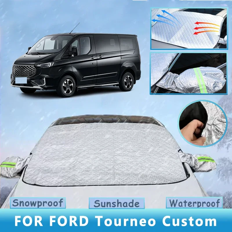 

Thickened Car Now Sunshade Windshield Cover With 5/9 Magnets UV Protection Anti Snow Sunlight For FORD Tourneo Custom