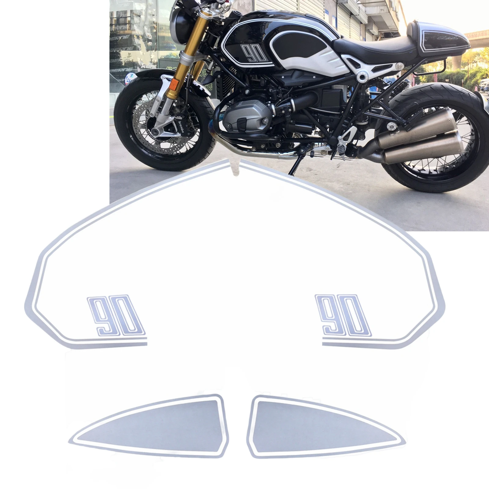 For BMW RnineT /RnineT Pure /RnineT Racer/Scrambler/Urban G/S  Motorcycle Tank Side Rear Pillion Seat Cowl Hump Box Stickers