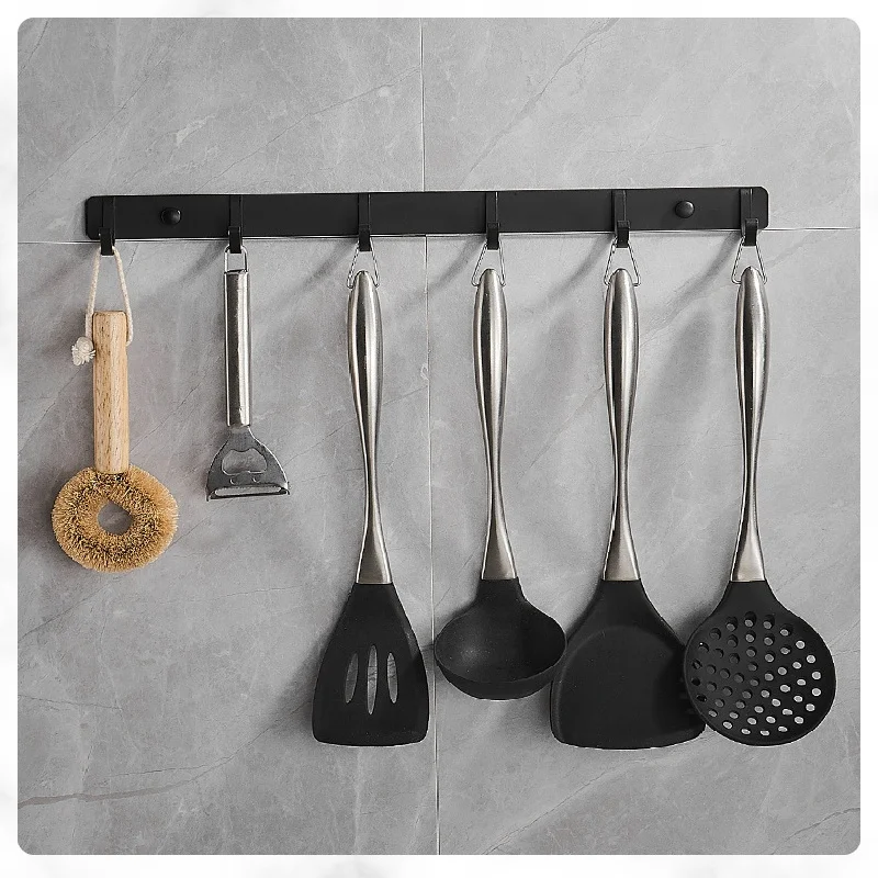 1pc Aluminum Wall Mounted Coat Hook, Wall Hanging Row Hook, Punching/Adhesive Storage Rack Hook Towel Rack,Coat rack,Organizer