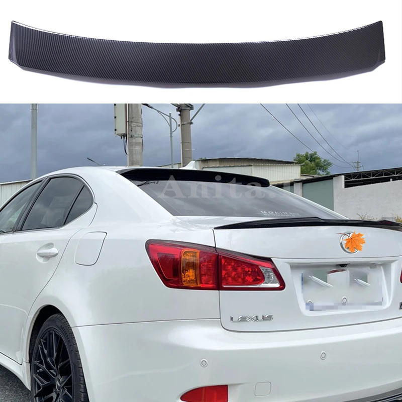 Rear Roof Spoiler For LEXUS IS250 IS300 IS350 2006-2011Roof Lip Spoiler High Quality ABS Material Unpainted Black Car Rear Wing
